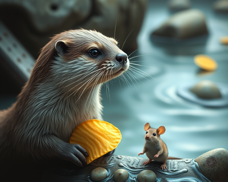 potato chip, otter, mouse